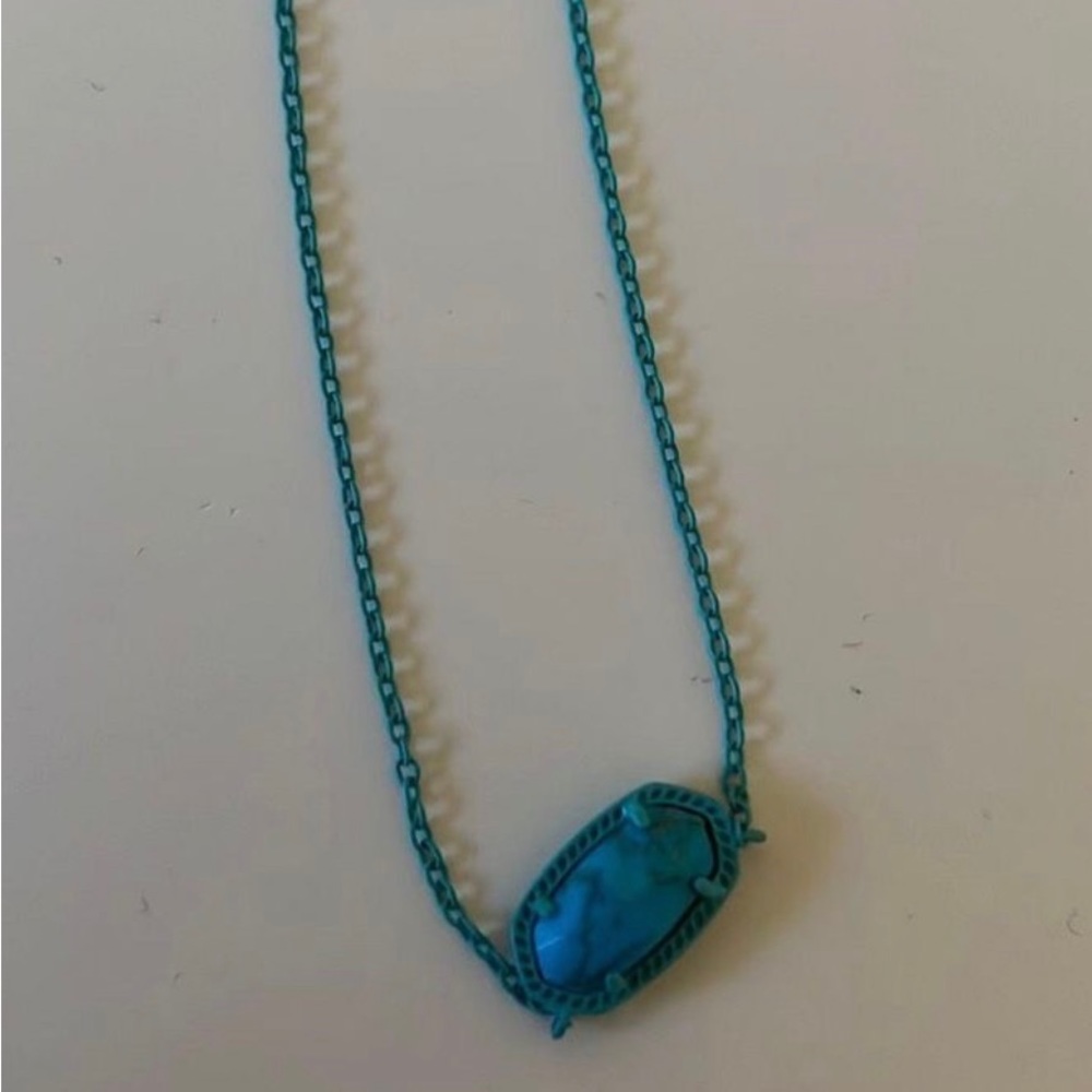 Kendra Scott necklace limited edition teal chain with turquoise stone